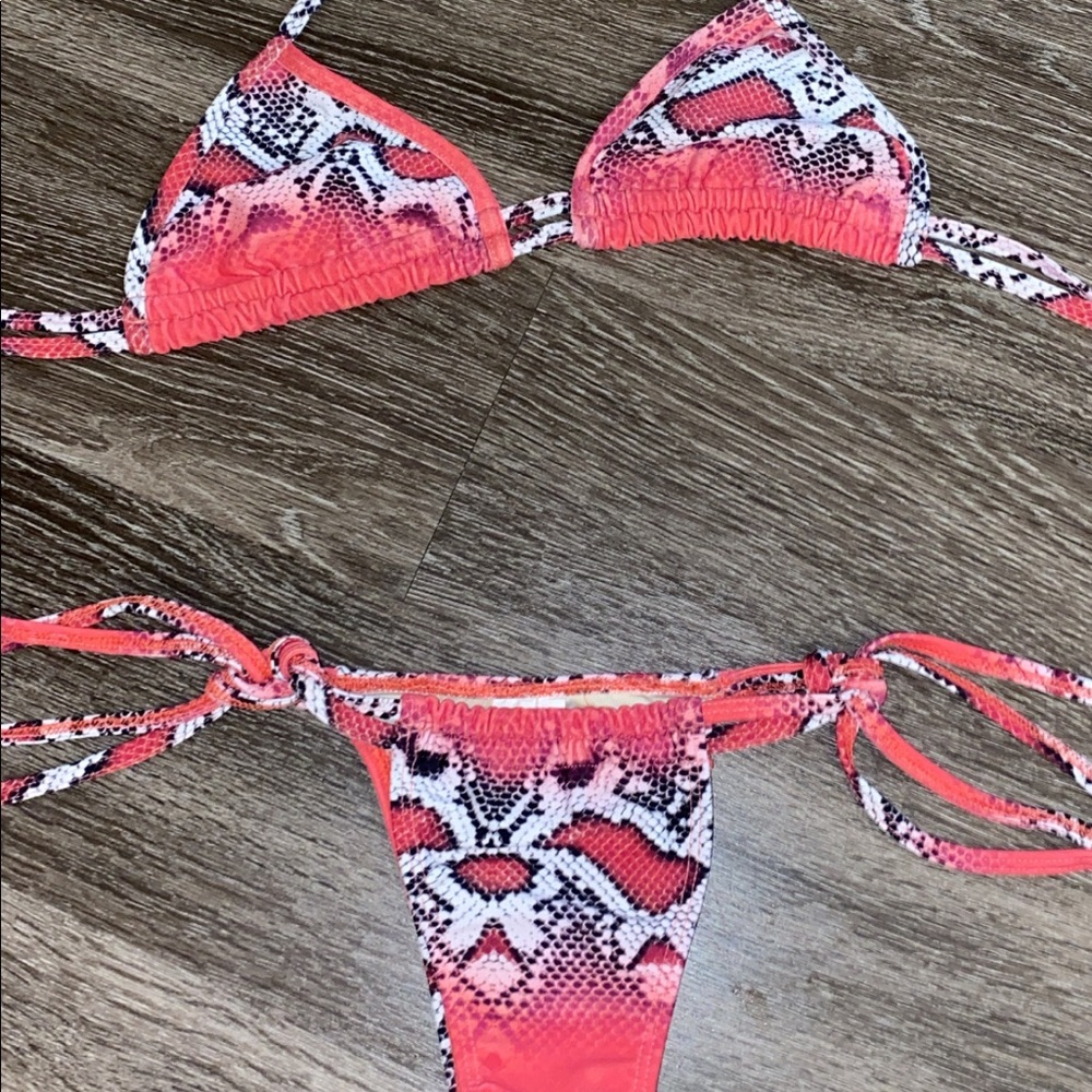 Snakeskin bikini thong